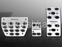 Nissan Murano Z51 (2009-) накладки на педали алюминиевые с логотипом "Nissan", комплект 3 шт.