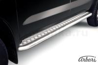 Защита штатных порогов Arbori d57 с листом TOYOTA HILUX 2008-2011