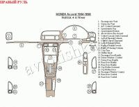 Honda Acoord (94-98) декоративные накладки под дерево или карбон (отделка салона), полный набор , правый руль