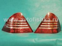 Mercedes C-class W203 (04-) фонари задние светодиодные красно-белые, дизайн W220, комплект 2 шт.