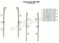 Декоративные накладки салона Toyota Camry 2007-2010 двери вставки.