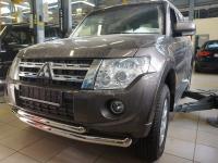 Mitsubishi Pajero (11–) Защита переднего бампера двойная d 76/60 мм, нерж.