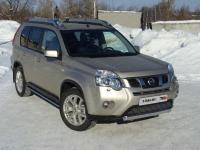 Nissan X-Trail (10-15) Защита передняя нижняя (овальная) 75х42 мм