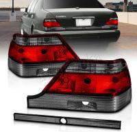 Mercedes S W140 (92-99) фонари задние красно-тонированные, с центральным молдингом, комплект 2 шт.