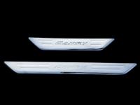 Toyota Camry V40 (06-11) накладки порогов дверных проемов из нержавеющей стали, комплект 4 шт.