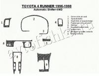 Декоративные накладки салона Toyota 4 Runner 1996-1998 АКПП, 4WD, Соответствие OEM, 10 элементов.