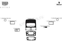 Toyota Avensis 2003-2008 декоративные накладки (отделка салона) под дерево, карбон, алюминий