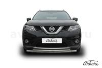 Защита переднего бампера Arbori d57+d42 двойная короткая NISSAN X-TRAIL 2015-