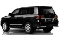 Lexus LX (12–) Защита заднего бампера двойная (83+43 мм, полир. нерж.)