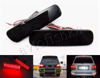 Toyota Land Cruiser 100 | Lexus LX470 (98-07) катафоты (фонари) в задний бампер, светодиодные дымчатые