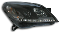 Opel Astra (04-) 5 дверн. фары передние черные, линзовые с DRL