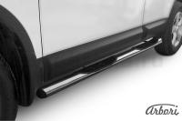 Защита штатных порогов Arbori d76 с проступями NISSAN QASHQAI 2010-2013