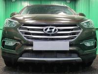 Hyundai Santa Fe (15–) Защита радиатора, чёрная (с датчиком ACC)