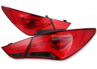 Hyundai Sonata YF (10-) задние светодиодные фонари, красно-тонированные, комплект 2 шт.
