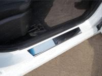 Hyundai Solaris (14–) Накладки на пороги (лист зеркальный)