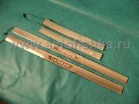 Nissan Qashqai +2 (08-) накладки порогов дверных проемов, из нержавеющей стали с подсветкой "Qashqai".