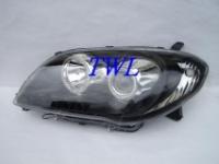 Toyota Vios, Saluna (06-08) Taiwan type фары передние линзовые черные со светящимися ободками и светодиодной подсветкой, комплект 2 шт.