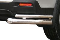 Toyota Highlander (10–) Защита заднего бампера, уголки 76/42 мм, нерж. сталь.