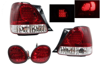 Lexus GS300, GS430 (97-04) задние фонари светодиодные красно-хромированные, комплект лев.+прав.