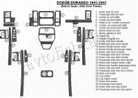 Декоративные накладки салона Dodge Durango 2001-2003 Bench Seats, с двери Panel, 30 элементов.