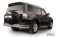Защита заднего бампера Arbori d76+d42 двойная MITSUBISHI PAJERO IV 2006-