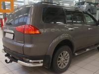 Mitsubishi Pajero Sport (08–15) Защита заднего бампера уголки d 76/42 мм, нерж.