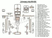 Декоративные накладки салона Volkswagen Jetta 2005-2009 МКПП, кондиционер.