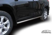 Защита штатных порогов Arbori d76 труба TOYOTA RAV-4 L 2009-2010
