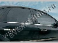 Kia Rio (2011-) молдинги окон нижние из нержавеющей стали, 6 шт.