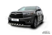 Защита переднего бампера Arbori d57 с декоративными элементами TOYOTA HIGHLANDER 2014-