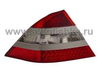 Mercedes S W220 (98-) фонари задние светодиодные красно-хромированные с серебристыми молдингами, комплект 2 шт.