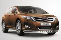 Toyota Venza (12–) Защита переднего бампера с декоративными элементами 42/42 мм двойная