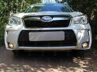 Subaru Forester (13–15) Защита радиатора Premium, чёрная, верх (US Version)