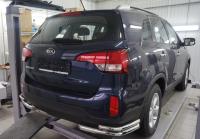 Kia Sorento (13–) Защита заднего бампера уголки d 60/42 мм, нерж.