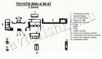 Декоративные накладки салона Toyota RAV-4 1996-1997 2 двери, 17 элементов.