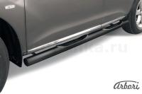 Защита штатных порогов Arbori d76 с проступями черная NISSAN MURANO 2011-