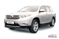 Защита переднего бампера Arbori d76 радиусная черная TOYOTA HIGHLANDER 2010-2014