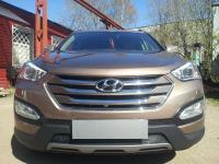 Hyundai Santa Fe (12–15) Защита радиатора Premium, чёрная
