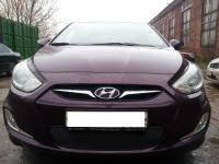 Hyundai Solaris (10–13) Защита радиатора Premium, чёрная