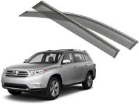 Toyota Highlander (10–13) Дефлекторы боковых окон с хромированным молдингом, OEM стиль