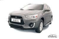 Защита переднего бампера Arbori d57 короткая черная MITSUBISHI ASX 2014-