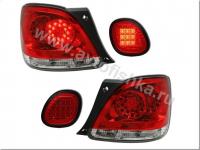 Lexus GS300, GS430 (97-04)задние светодиодные фонари красно-хромированные, комплект лев.+прав.