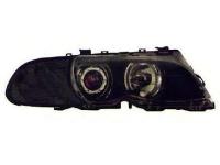 BMW 3 E46 (98-01) купе фары передние линзовые черные, со светящимися ободками, с поворотниками, с мотором электрокорректора, комплект лев.+прав.