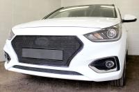 Hyundai Solaris (17–) Защита радиатора Premium, чёрная, низ