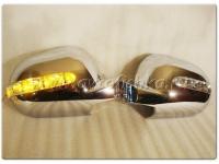 Mercedes ML W163 (98-01) корпуса боковых зеркал хромированные, со светодиодными поворотниками, комплект 2 шт.