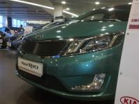 Kia Rio (11–14) Защита радиатора, чёрная, верх (Премиум)