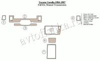 Декоративные накладки салона Toyota Corolla 1984-1987 полный набор, Механическая коробка передач
