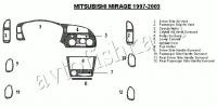 Декоративные накладки салона Mitsubishi Mirage 1997-2003 полный набор, 2 & 4 двери