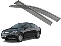 Opel Insignia (09–) Дефлекторы боковых окон с хромированным молдингом, OEM стиль, седан