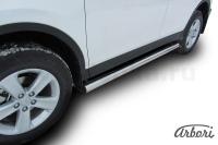 Защита штатных порогов Arbori d76 труба TOYOTA RAV-4 2013-